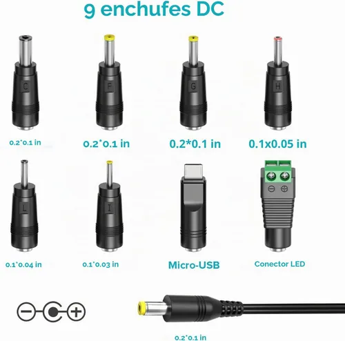 Vista 4 de ZOZO 12W 1A 3V 4.5V 5V 6V 7.5V 9V 12V Fuente de alimentación Universal AC