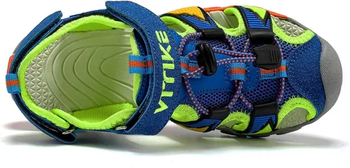 Vista 5 de Littleplum Sandalias para niños con puntera cerrada, sandalias deportivas para niños pequeños, zapatos de verano para niños grandes, caminar