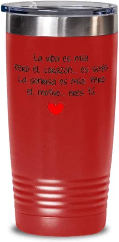 Vista 7 de Regalo para novia Taza de cafe para esposa Perfecto regalo para navidad, graduados, profesionales y estudiantes Vaso con afirmaciones Azul