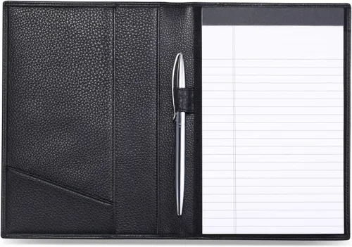 Vista 12 de Portafolios Junior de Cuero para Hombres y Mujeres con Presilla para Bolígrafo, Piel de Becerro Italiana, Carpeta Portafolio de Negocios