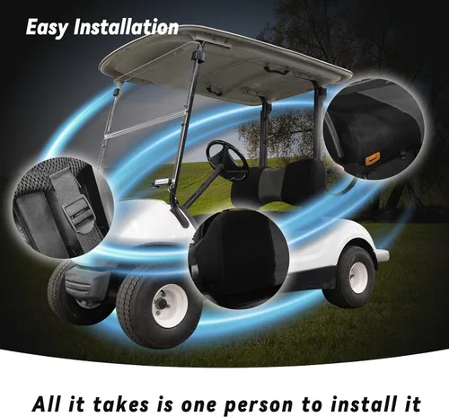 Vista 4 de Fundas de Asiento Delantero para Carrito de Golf Compatibles con Yamaha G29 Drive/Drive 2, Funda de Asiento Ajustable Lavable y Transpirable