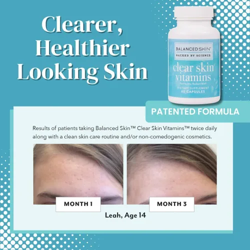 Vista 2 de Vitaminas transparentes para la piel para mujeres y hombres, suplemento para una piel sana y brillante y control del acné* - Píldoras hormonales