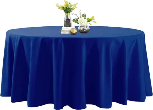 Vista 125 de Mantel de poliéster lavable de 132 pulgadas, resistente a las manchas y a las arrugas, mantel decorativo para mesa de comedor, fiestas de bufé