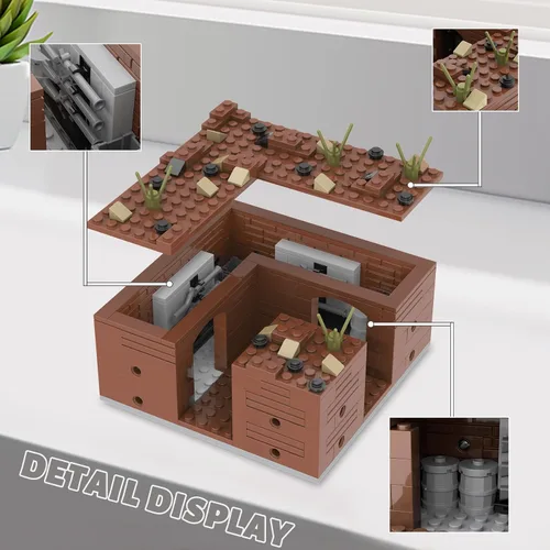 Vista 5 de WW2 Weapons Depot - Juego de bloques de construcción militares (252 piezas) para construir diferentes edificios militares de combate