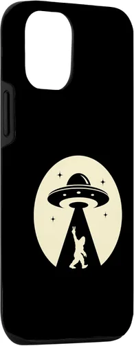 Vista 3 de iPhone 14 Alien big foot ufo nave espacial extraterrestre para hombres caso de regalo