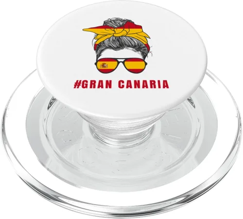 Vista 7 de Gran Canaria Spanish Lady Spain Flag PopSockets Adhesive PopGrip