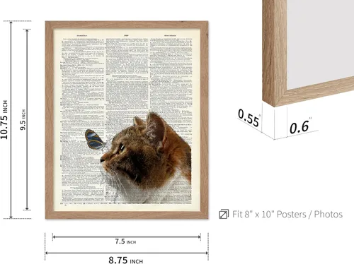 Vista 3 de Poster Master Póster artístico de diccionario, diseño de mariposa sobre gato, arte de gato y mariposa, regalo para veterinarios, amantes