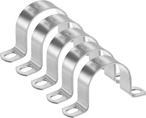 Vista 38 de M METERXITY Paquete de 3 abrazaderas de conducto, correa rígida de acero inoxidable 304 de 3-1/2 pulgadas M89 U con 2 agujeros