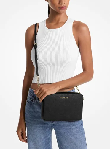 Vista 3 de Michael Kors Women's Jet Set Large Crossbody Bag Negro Saffiano