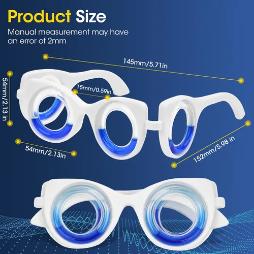 Vista 6 de NEOISM Gafas de mareo por movimiento, gafas para enfermedad de automóvil, alivian el mareo, mareo y mareo, portátiles, antináuseas, para adultos