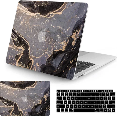 Vista 12 de Funda protectora de plástico rígida de plástico con funda para teclado compatible con MacBook Air de 13 pulgadas 2020, 2019, 2018, A2179, M1, A2337