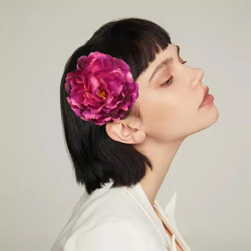 Vista 5 de Delicados broches de flores de peonía grande, broche clásico para bodas, fiestas, banquetes de baile para mujeres, elegantes alfileres de solapa