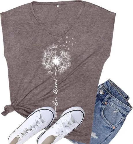 Vista 3 de ETCYY NEW Camiseta sin mangas de manga casquillo para mujer, casual, ajuste holgado, básica