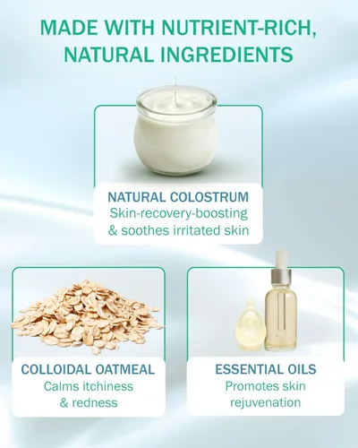 Vista 4 de Eczema Cream Gel de baño para piel sensible para mujeres y hombres, gel de baño hidratante con calostro y avena coloidal, limpiador suave para piel