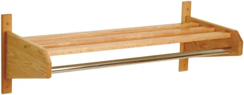 Vista 4 de Wooden Mallet, Barra de 1 pulgada de diámetro, perchero y sombrero de roble negro de 34 pulgadas