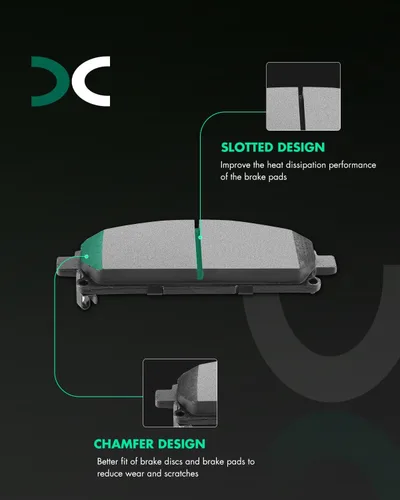 Vista 6 de SCITOO Kits de pastillas de freno semimetálicos D855 reemplazo delantero para Acura 2003-2006, para Infiniti 1997-2003, para Nissan 1996-2009