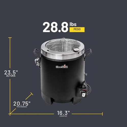 Vista 6 de Charbroil The Big Easy 17102065 - Freidora de pavo sin aceite para exteriores, cocina de propano, color negro