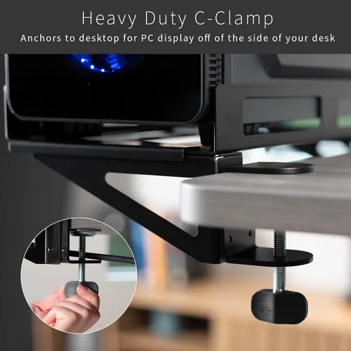 Vista 5 de VIVO Soporte extensor de escritorio para PC con opción de montaje en pared, soporte estándar y grande para computadora de juegos, ajustable