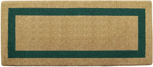Vista 9 de Felpudo de fibra de coco natural con borde individual negro, 22 x 36 pulgadas