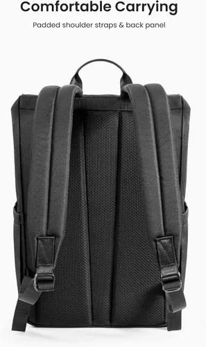 Vista 10 de tomtoc Mochila con solapa para laptop con compartimento acolchado para trabajo, viajes, 18L Lightweight, Water-Resistant Casual College Daypack