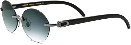 Vista 4 de HEPIDEM Gafas de sol cuadradas 100 Really Buffalo Horn para hombre sin montura 4189705 Marrón