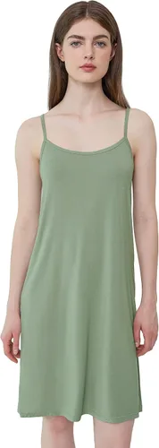 Vista 7 de Cherrydew Women Full Slip Super Soft Cooling Under Dress Sexy Basic Adjustable Spaghetti Strap Cami Slip Nightgown S-XXL