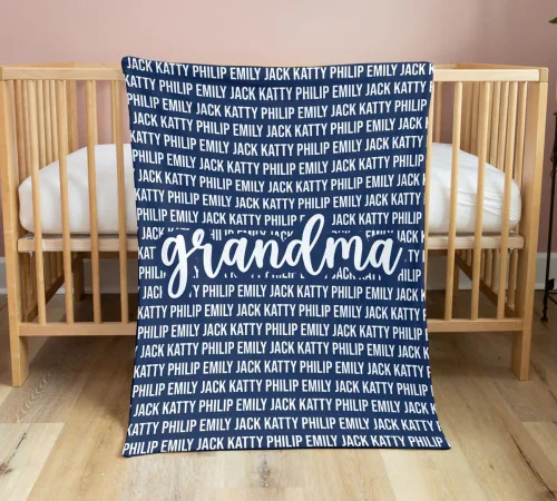 Vista 5 de Personalized Grandma Blanket, Gifts for Grandmother from Grand Kids, Name Blankets for Mimi, Gigi, Nana (Grandma 01)