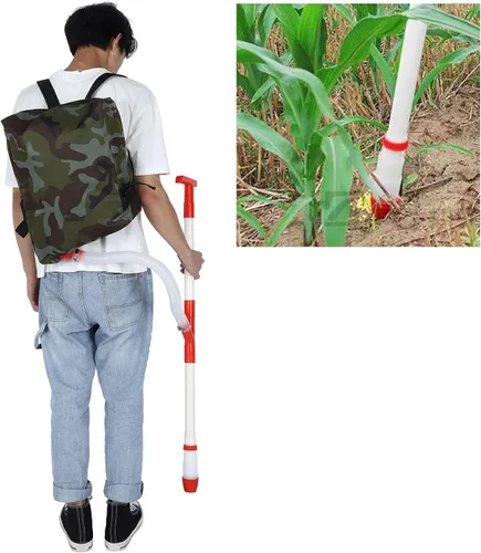 Vista 8 de Esparcidor manual de fertilizante de mochila, aplicador agrícola granular con correa de hombro ajustable para maíz, verduras, árboles frutales