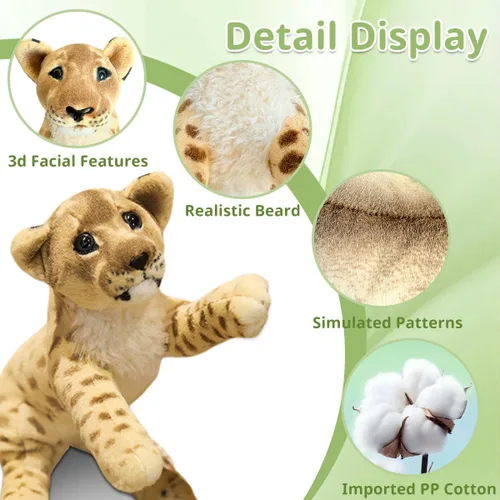 Vista 2 de León de Peluche Suave Grande León de Peluche de Felpa León Juguetes Animales de Safari León de Peluche Lindo Juguetes de Peluche de la Jungla