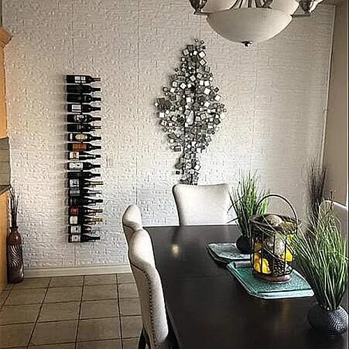 Vista 7 de Doremy - Paneles de pared con patrones texturizados de ladrillo en 3D, papel tapiz autoadhesivo, espuma de polietileno, resistente al agua