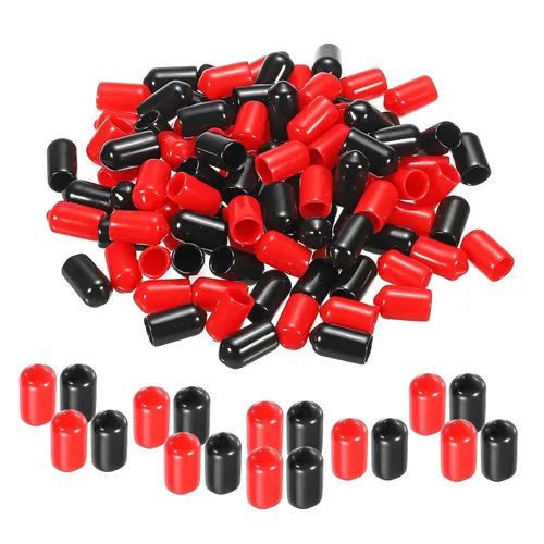 Vista 49 de MECCANIXITY 50 unids tapas de goma Surtido de 0.079 in PVC vinilo tornillo rosca protector para tornillo tornillo negro rojo