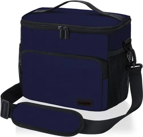 Vista 12 de Gloppie Fiambrera para hombres Bolsa de almuerzo para mujeres, a prueba de fugas almuerzo refrigerador bolsa negro gran almuerzo térmica