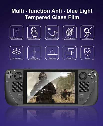 Vista 2 de DEVASO Protector de pantalla para cubierta de vapor, paquete de 6 protectores táctiles y 2 unidades de vidrio templado 9H transparente HD