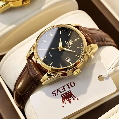 Vista 3 de OLEVS Relojes para mujer, de cuero marrón, fácil de leer, de cuarzo, analógicos, de cara pequeña, para mujer, impermeable, casual, simple