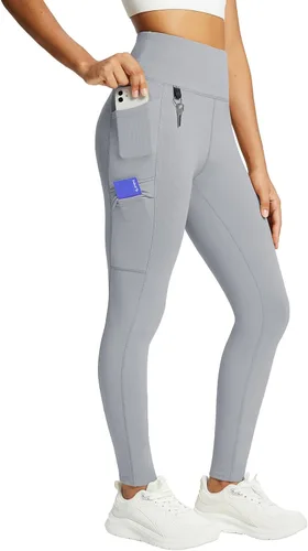 Vista 7 de baleaf Leggings con forro polar para mujer, impermeables, pantalones de senderismo de invierno, mallas térmicas para correr, bolsillos