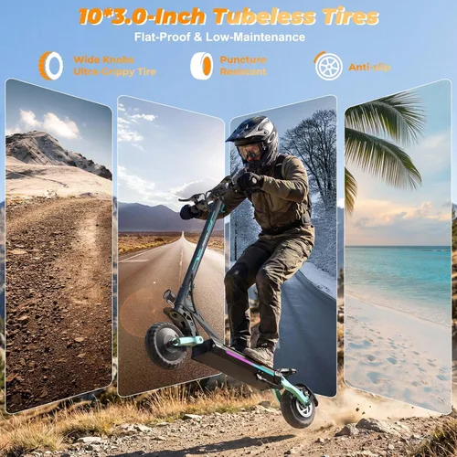 Vista 3 de Movcan Scooter eléctrico serie G100 para adultos CLÁSICO AZUL