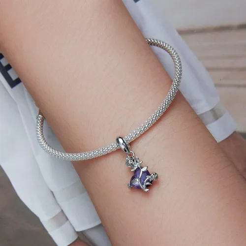 Vista 10 de Abalorios de plata de ley para pulseras, collares, familia para siempre, circonita cúbica, regalo de joyería para mujeres
