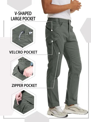 Vista 4 de Tacvasen - Pantalones tácticos para exteriores, ligeros, tipo cargo, de asalto, para hombre