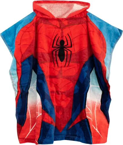 Vista 2 de Marvel Poncho para niños, color rojo, talla única