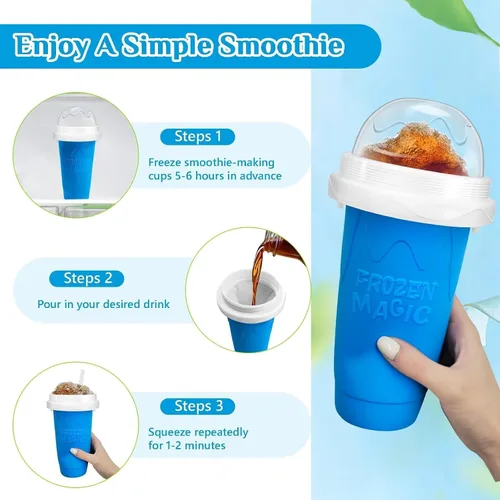 Vista 5 de Taza de granizado Slushie Maker Cup, Taza de granizado mágica congelada - ¡Crea deliciosos granizados en cualquier lugar con esta divertida y genial