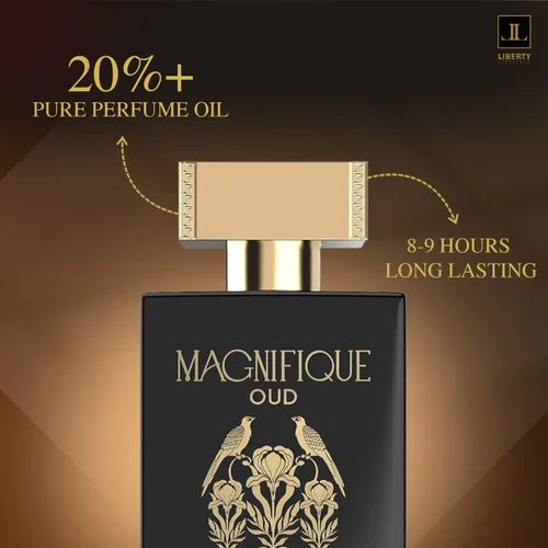 Vista 8 de Liberty Oud Eau de Parfum para hombre, 3.4 onzas, edición de aniversario Magnifique, perfume de lujo Oud, regalo premium para hombres, frescura