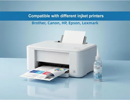 Vista 2 de Kit de limpieza de impresora 3.4 fl oz, solución de limpieza de cabezal de impresión para impresoras de inyección de tinta, compatible con cabezales