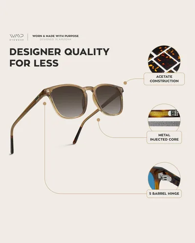 Vista 5 de WMP Eyewear - Gafas de sol polarizadas modernas y redondas para hombre con forma cuadrada