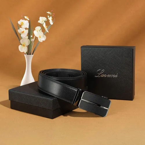 Vista 6 de Lavemi - Cinturón de cuero con hebilla automática, con elegante caja de regalo