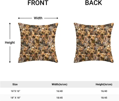 Vista 6 de Regalo para amantes de Airedale Terrier, 2 fundas de almohada de Bingley Terrier, fundas de almohada con estampado de cara de perro, fundas