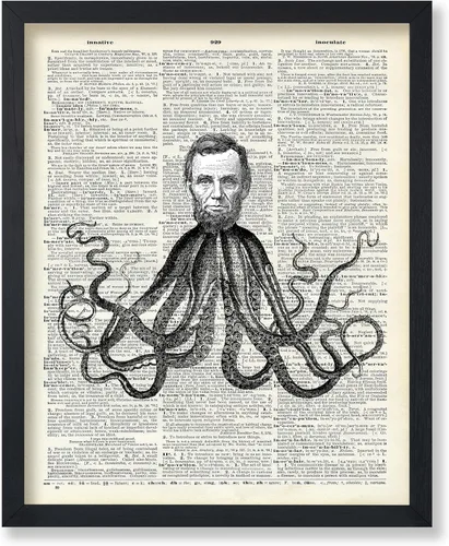 Vista 69 de Poster Master Póster de pulpo para parejas, póster de diccionario, arte Kraken, regalo romántico para él, ella, amantes, decoración náutica