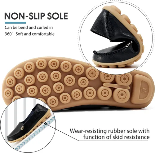 Vista 4 de Ablanczoom Womens Loafers Slip-Ons Shoes Comfortable Round Toe Moccasins Driving Loafer Walking Flats Dress Shoes for Women