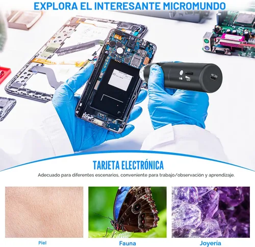 Vista 7 de Microscopio digital inalámbrico, SKYBASIC 50X-1000X Ampliación WiFi Microscopios portátiles de mano con soporte ajustable HD Cámara de microscopio