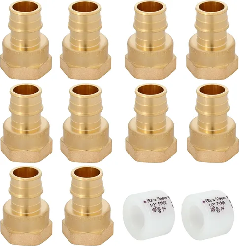 Vista 8 de (Znkiok 10 unidades) Accesorios de expansión Pex A de 1/2 pulgada, adaptador hembra Pex-A-1/2 "NPT, larga vida útil, latón sin plomo, NSF, UPC, ASTM