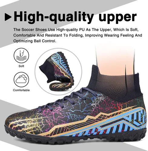 Vista 2 de CBUSTER Zapatos de fútbol al aire libre para hombre y mujer tacos de fútbol para niño grande AGTF